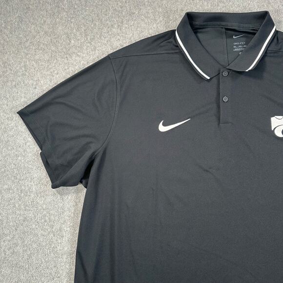 Kansas State Wildcats Nike Dri-Fit Polo Shirt Men's 3XL Black Short Sleeve - Picture 3 of 9
